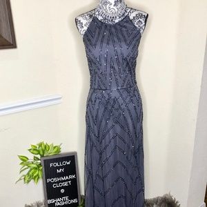 ADRIANNA PAPELL BEADED FORMAL DRESS